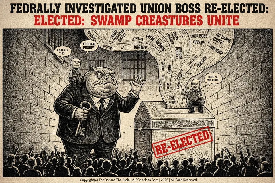 Federally Investigated Union Boss Re-elected: Swamp Creatures Unite!