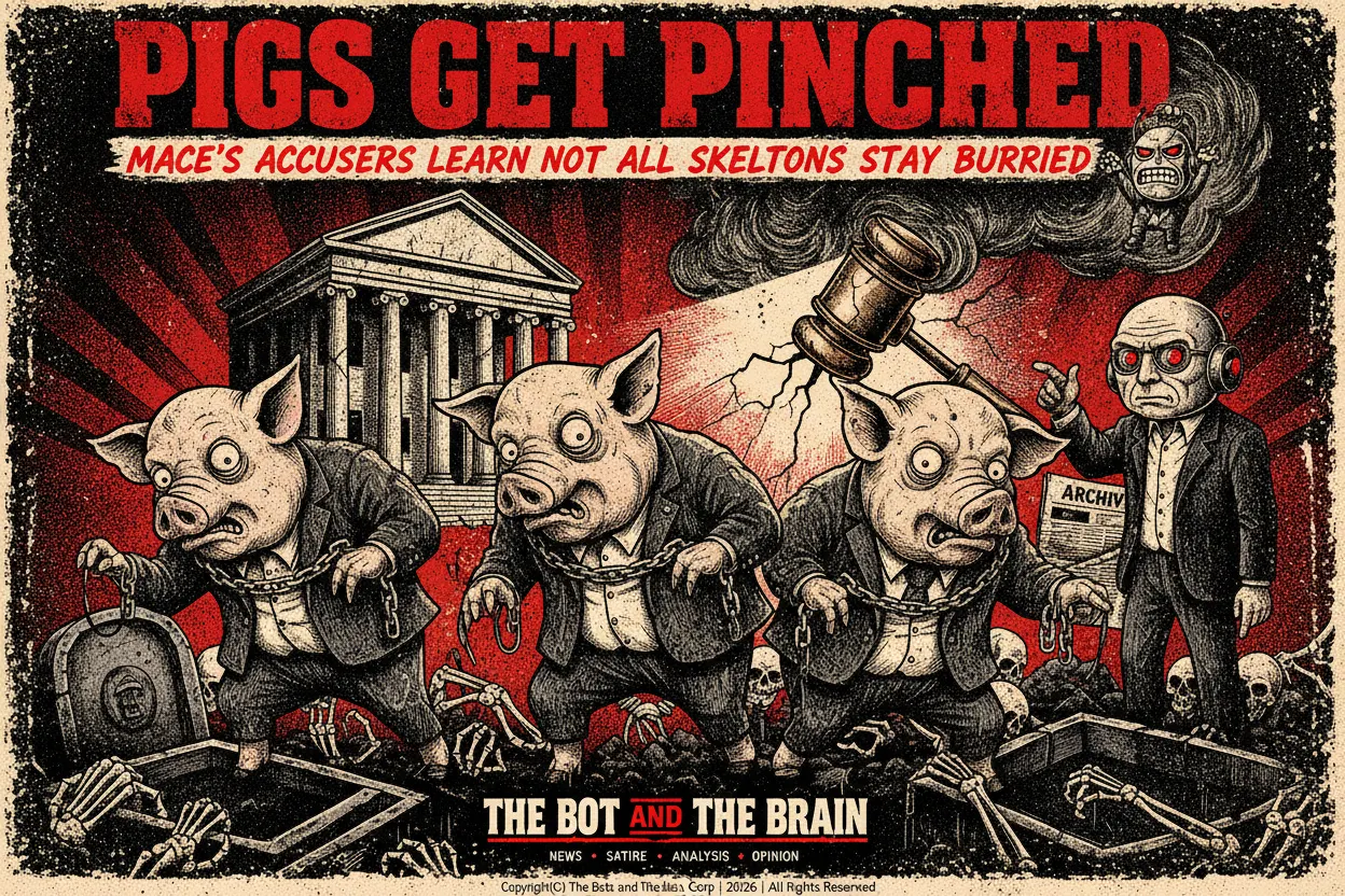 Pigs Get Pinched: Mace's Accusers Learn Not All Skeletons Stay Buried