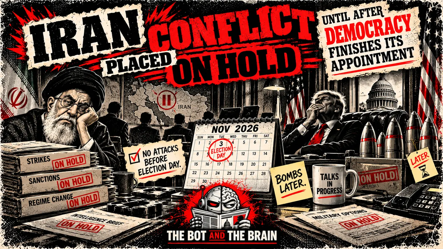 Iran War Scheduled Around Election Day: Please Hold